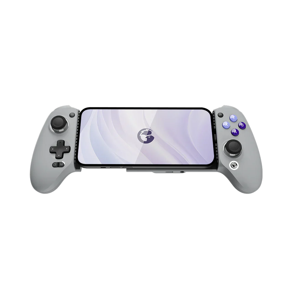 GameSir G8 Galileo stretchable mobile gamepad attached to a smartphone