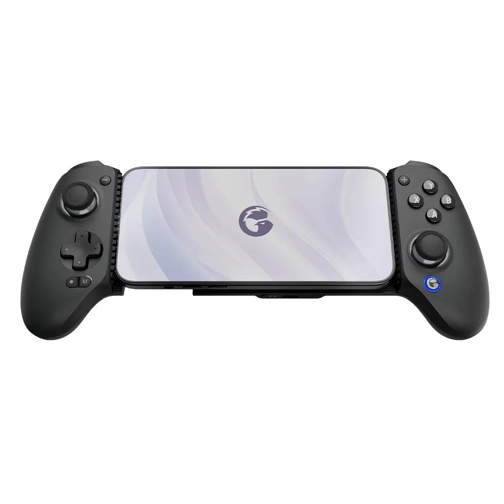 GameSir G8 Plus Bluetooth stretchable mobile gamepad with smartphone attached